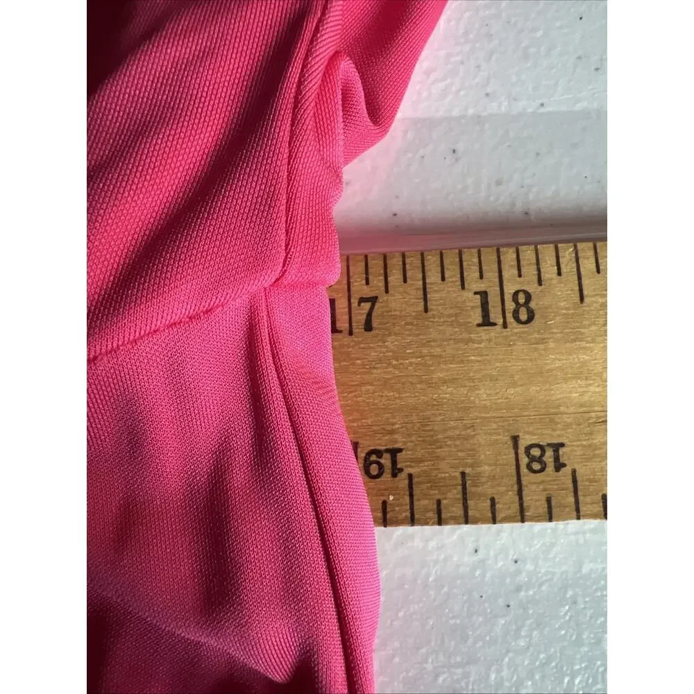 Trina Turk womens 14 Hot Pink V Neck romper Jumpsuit wide leg career modern NWT - Picture 9 of 12